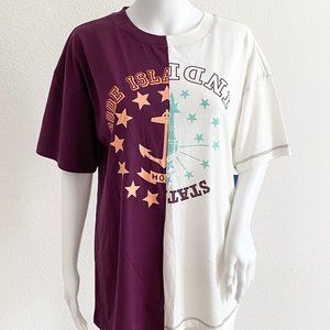 Abound Women's Burgundy-Ivory Rhode Island State Sports T-shirt Size Medium